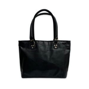 Vida Vintage Leather Tote Bag- Black (one size)