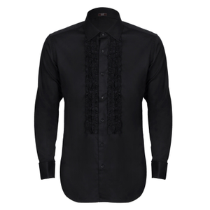 Ashton Collar Ruffle Dress Shirt - Black (16")