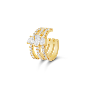 Multi Shape Pave Ear Cuff - Gold (one size)