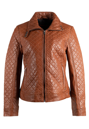 Breana Cf Leather Jacket, Burnt Orange (4XL)