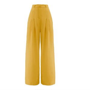Formal Wide Leg Palazzo Trousers Yellow (S)