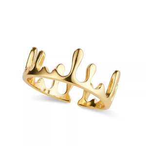 Gold Dainty Drip Crown Band Ring (one size)