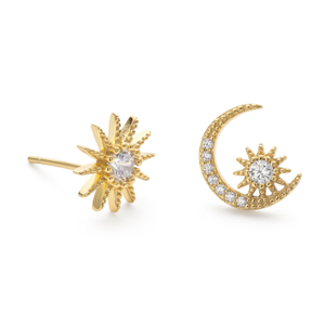 Gold Star & Crescent Moon Earrings (one size)