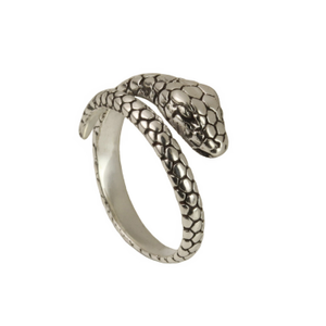 Adjustable Snake Ring In Sterling Silver