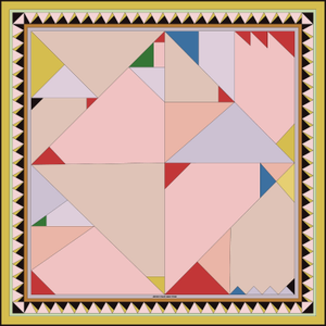 Double Silk Scarf Of Color Recombination
