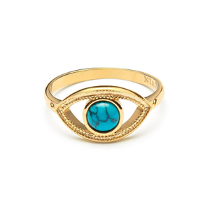 Skyfall Turquoise Evil Eye Ring (N 1/2 (UK))