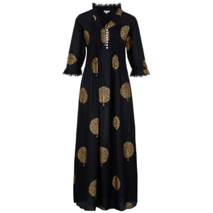 Cotton Annabel Maxi Dress In Midnight (M)