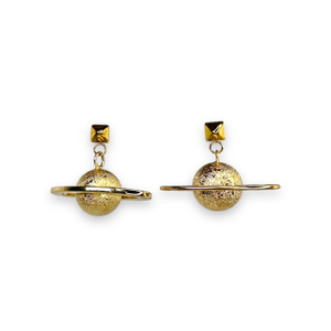 Saturn Earrings In Yellow Gold (one size)
