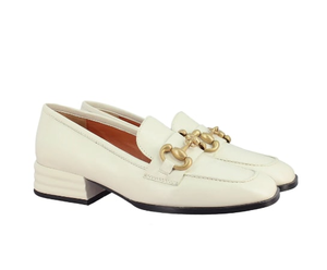 Jacqueline Off White - Flat Loafers (6 UK)