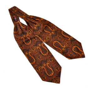 Self Tie Paisley Cravat – Brown (one size)