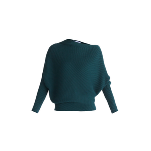 Draped Knitted Jumper In Dark Green (L)