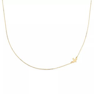 Dainty Gold Bird Necklace Choker (15.5")