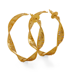Gold Kali Hoops With Zirconia (M)