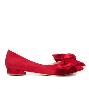 Red Samantha Ballerinas With Bow (6 UK)