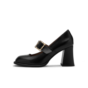 Beso Black Leather Women's Pump (6 UK)