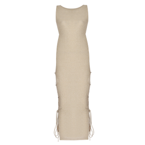 Long Nyx Rope Detailed Beach Dress – Gold (S)