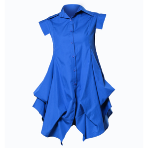 Loose Sleeveless Shirt In Blue (XXXL)