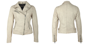 Sofia Rf Leather Jacket, Off White (S)