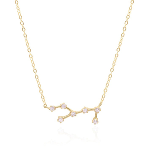Virgo Zodiac Constellation Necklace In Gold