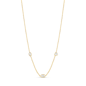 Multi Fancy Shape Necklace - Gold (16")