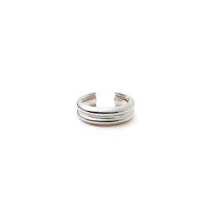 Double Stack Bold Ear Cuff Silver