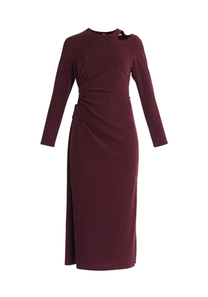 Sparkly Cut Out Dress In Purple (L)