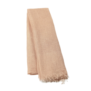 Handmade Nude Beige Linen Scarf