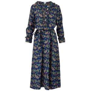 Meg Midi Dress In Navy Paisley (L)