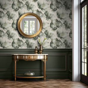 Muriva Elysian Floral Green/Gold Metallic Wallpaper - 212503