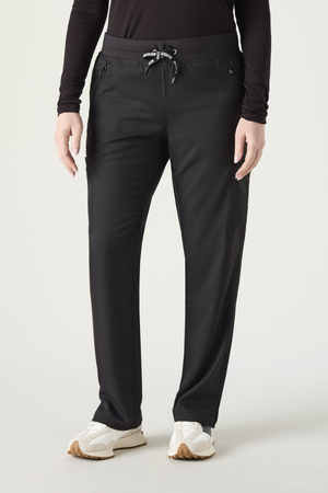 Med Couture Insight Women's Straight Leg Trouser with Zip Pockets, Black
