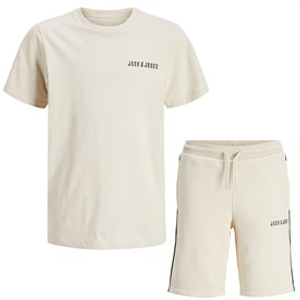 JACK & JONES Boys Kai T-Shirt And Shorts Set Moonbeam