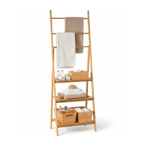 Toallero de Pie con Estantes en Bambú Canoply 152x53.2x32.4cm 7house