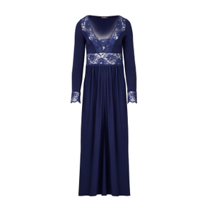 Maxi Viscose Nightgown - Navy Blue (M)