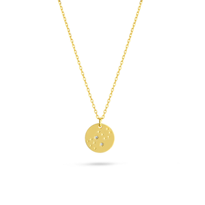 Virgo Zodiac Pendant In Gold