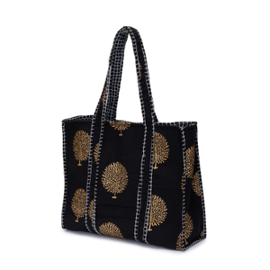 Large Cotton Tote Bag In Midnight