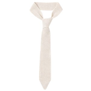Clover Knitted Tie In Ecru