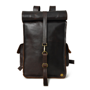 Leather Rolltop Backpack