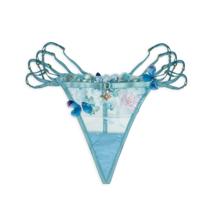 Madame X Blue Lace G-String With Butterfly Detail (L)