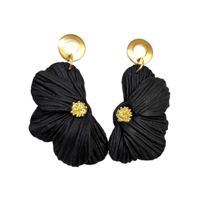 Flora Black Flower Earrings