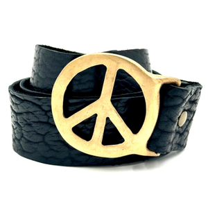 Peace Belt In Brass -Black - Medium/Large