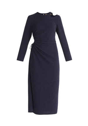 Sparkly Cut Out Dress In Navy (L)