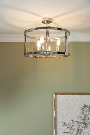 Laura Ashley Harrington 3 Light Semi-Flush Polished Nickel