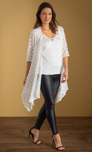 Dobby Dip Hem Cover Up - Ivory