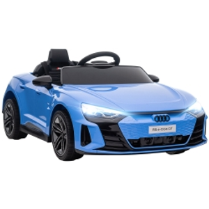 HOMCOM Coche Eléctrico para Niños de +3 Años AUDI RS e-tron GT Coche de Batería con Mando a Distancia 103x58x41 cm Azul