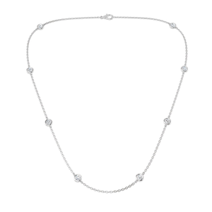 Lab Diamond Chain Necklace 1.35ct in 9k White Gold 24"
