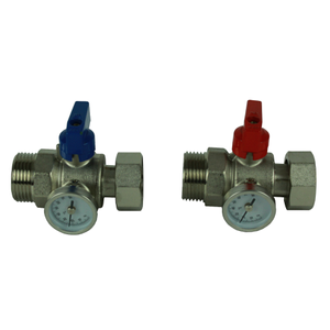 PolyPipe UFH Isolation Valves For Control Pack & Pump Unit S Steel 1" (Pair)