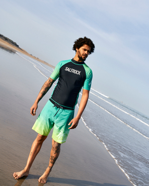 Geo Palms Mens Boardshorts in Green