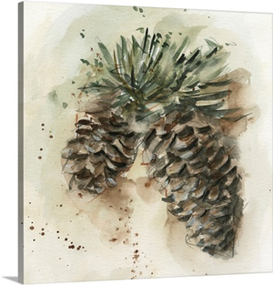 Watercolor Pinecone Study I