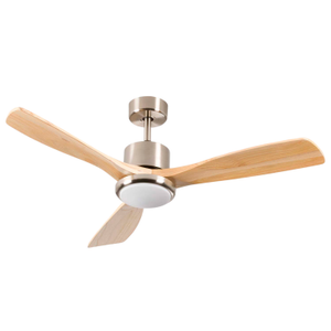 Ventilador de Techo con Luz 3 Aspas 56W 6 Velocidades Alaska Madera Natural Thinia Home