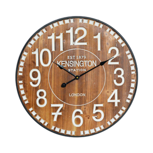 Reloj de Pared Vintage Madera Oscura Ø60cm O91